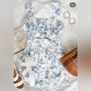 STORIA Toile Denim Print Mini Dress Size Medium